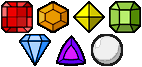 The gems as they appear in Diamond Mine