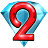 Desktop icon used in early versions of Bejeweled 2 Deluxe. Note that the Blue Gem resembles its appearence from Bejeweled Deluxe.