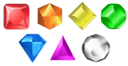 The gems as they appear in the Flash version of Bejeweled 2