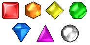 The gems as they appear in Bejeweled 2