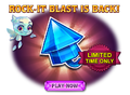 An in-game advertisement about the return of this Rare Gem in the Facebook version.