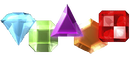 Renders of the gems from Bejeweled, as seen on promotional material and on the game's title screen.
