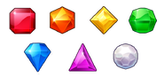 The gems as they appear in Bejeweled Champions