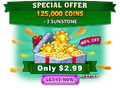 An offer advertisement that gives 3 Sunstones