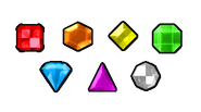 The Gems as they appear in Bejeweled Deluxe